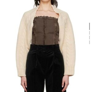 Elegant Cream Cable Knit Women's Cardigan